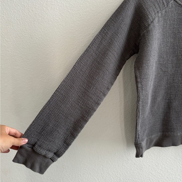 Parachute Waffle Knit Lounge Long Sleeve Grey Top - Picture 3 of 9